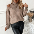 Aurenna - Jersey de moda con cuello alto